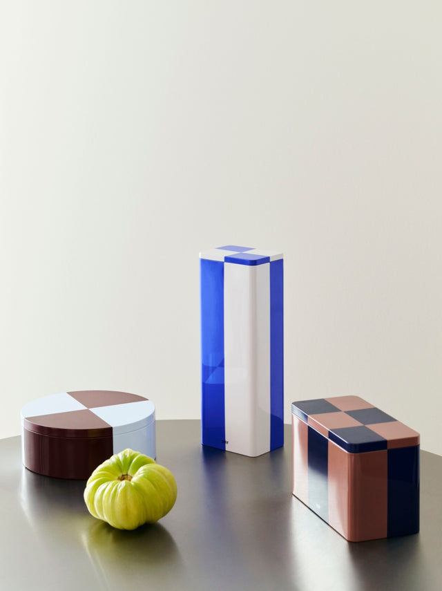 Aufbewahrungsdose | Tin Container M, braun / midnight-blue