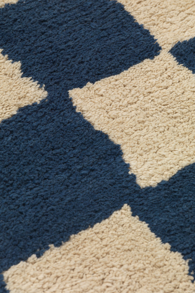 Washable carpet | Mara - Deep Blue/Warm Sand