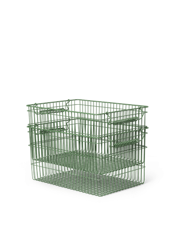 Stackable baskets | Cala Set of 2 - Verdant Green