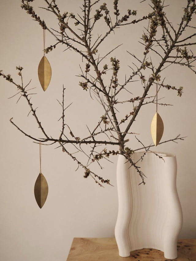 Christbaumanhänger | Leaf Ornaments 4er Set | Messing