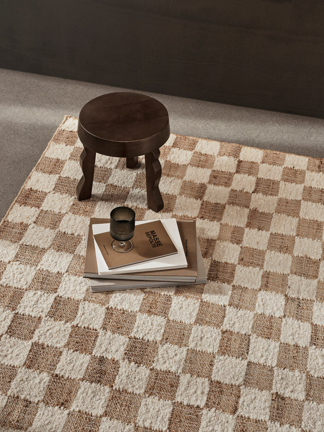 Teppich | Check Woll Jute